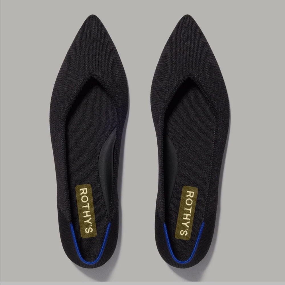 Rothy's Black Flats Sleek Minimalist Design